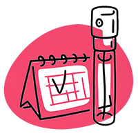 A calendar and an atomizer