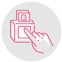 Perfume bottle with a finger on it