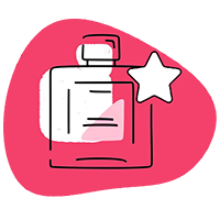 Perfume bottle with a star on it